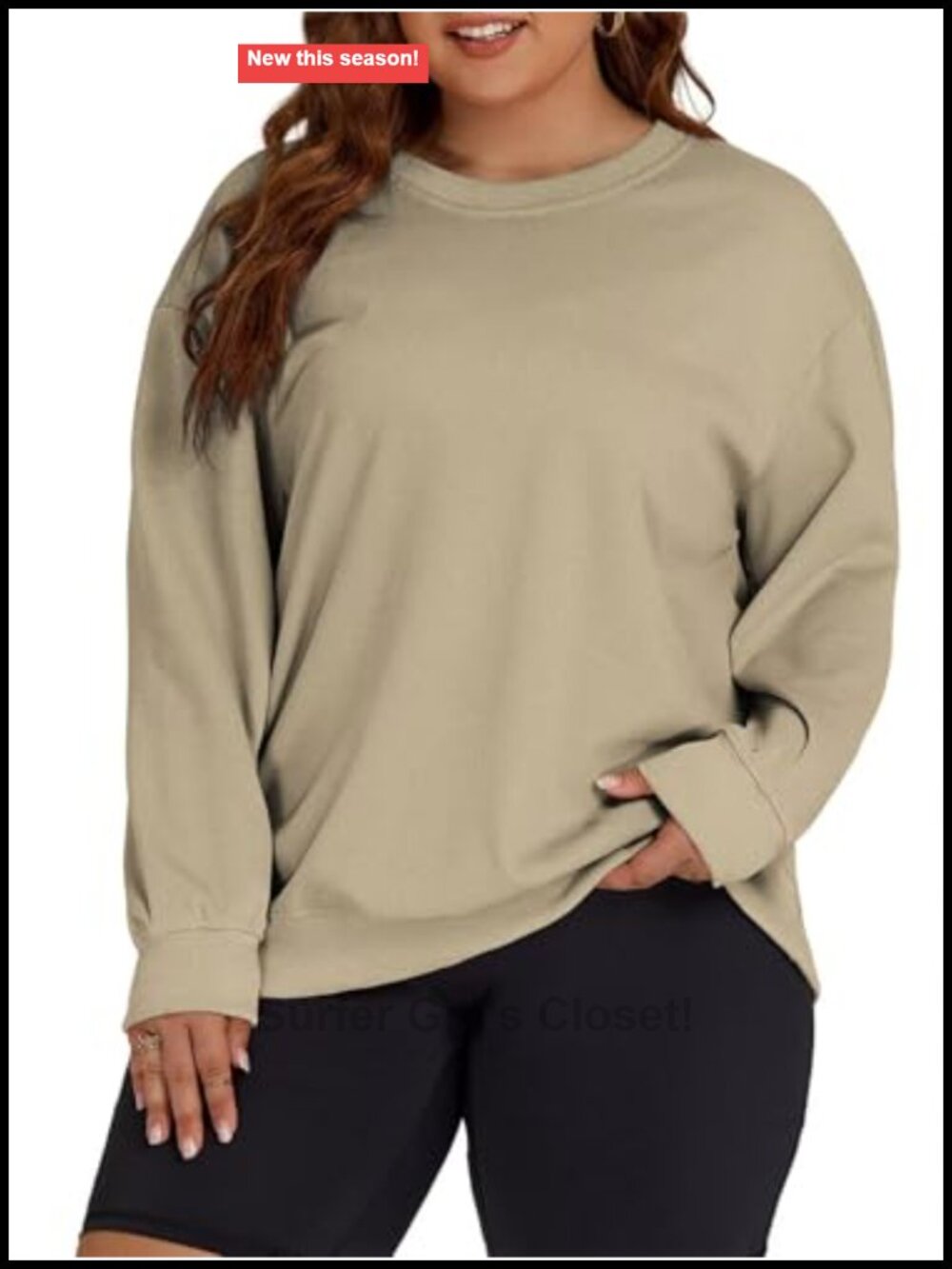 Plus Size Oversized Long Sleeve Crew Neck Pullover Sweatshirt Cozy Rayon